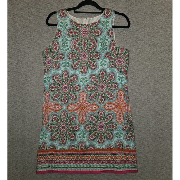 London Style Collection Floral Sheath Dress Women's 14 Sleeveless Round Neck - Picture 1 of 8